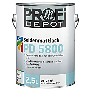 Profi Depot PD Acryllack Seidenmattlack PD 5800 Basis 4 (Basismischfarbe, 2,5 l, Seidenmatt)