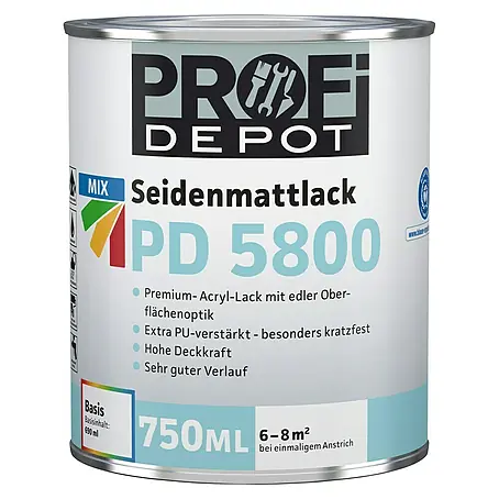 Profi Depot Mix Weißlack Seidenmattlack PD 5800 zum Mischen lassen