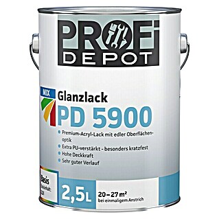Profi Depot PD Acryllack Glanzlack MIX PD 5900 (Basismischfarbe 4, 2,5 l, Glänzend)