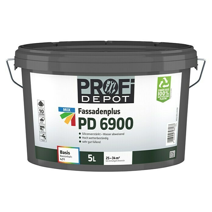 Profi Depot PD Fassadenfarbe Fassadenplus PD 6900 (Basismischfarbe, 5 l)