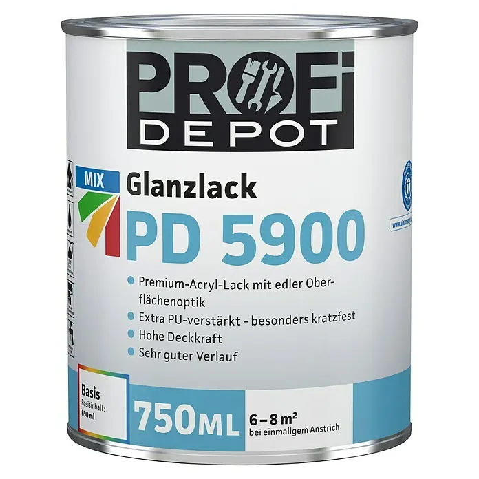 Profi Depot Mix Weißlack Glanzlack PD 5900 zum Mischen lassen