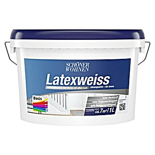 SCHÖNER WOHNEN-Farbe Mix-Basis Latexfarbe Latexweiß Basis 1 (Basismischfarbe, 1 l, Seidenglänzend)