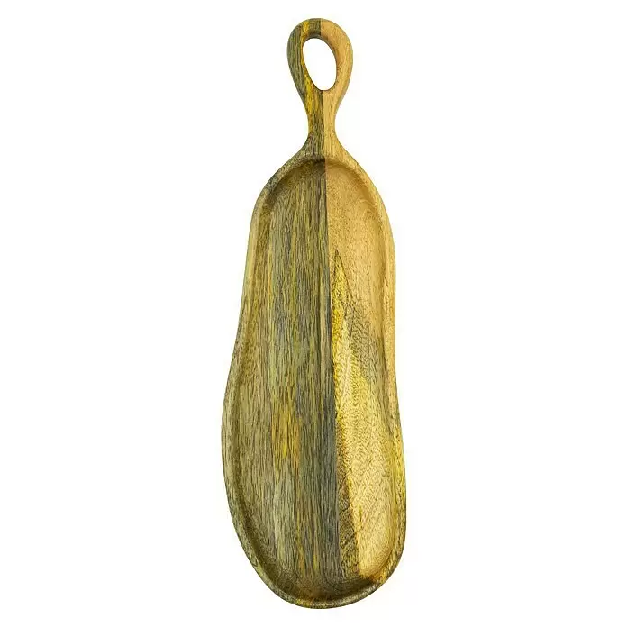 Deko-Tablett - Natur, 43 x 13 cm, Holz - Zweifarbiger Servierbrett aus Holz mit Griff.