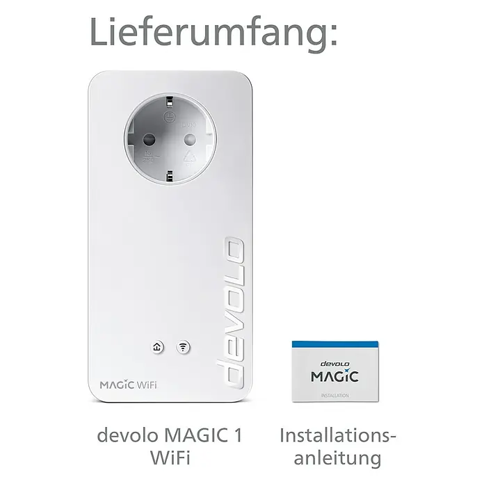 Devolo Erweiterungsadapter Magic 1 WiFi - 1 Stk., Passend für: devolo Magic-Reihe - Das devolo MAGIC 1 WiFi Starter Kit mit Adapter und Installationsanleitung für ein schnelles und stabiles Heimnetzwerk.