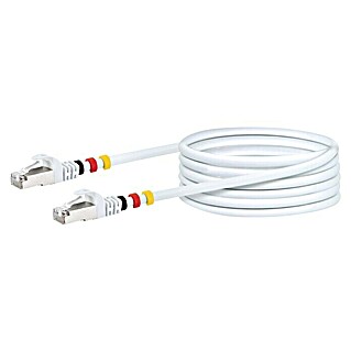 Schwaiger Netzwerk-Kabel CAT7 S/FTP (Länge: 10 m, Weiß, RJ45-Stecker)
