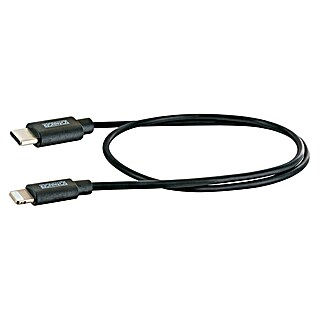 Schwaiger USB-Kabel Lightning (0,5 m, USB C-Stecker, Schwarz)