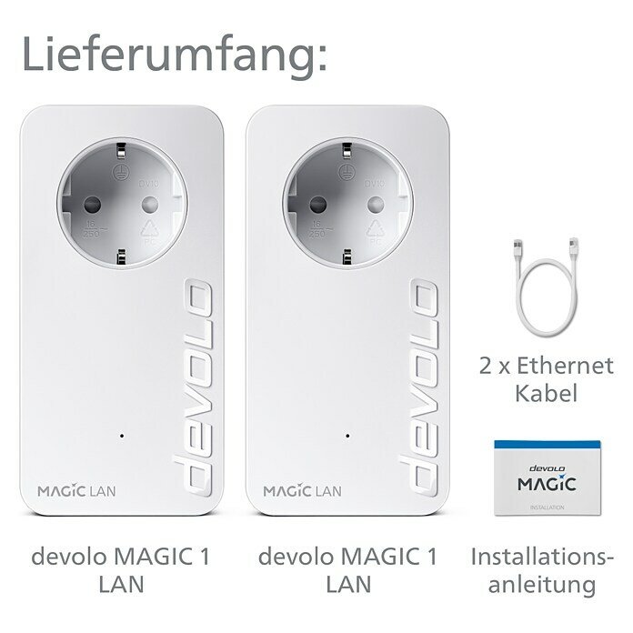 Devolo Starterkit Magic 1 LAN (Datenübertragung: WLAN, 2 Stk., Passend für: devolo Magic-Reihe) | BAUHAUS