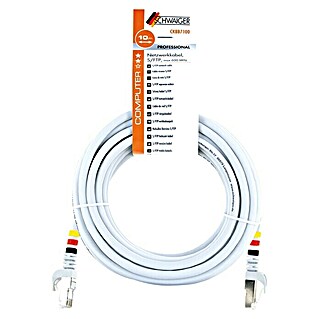 Schwaiger Netzwerk-Kabel CAT7 S/FTP (Länge: 10 m, Weiß, RJ45-Stecker)