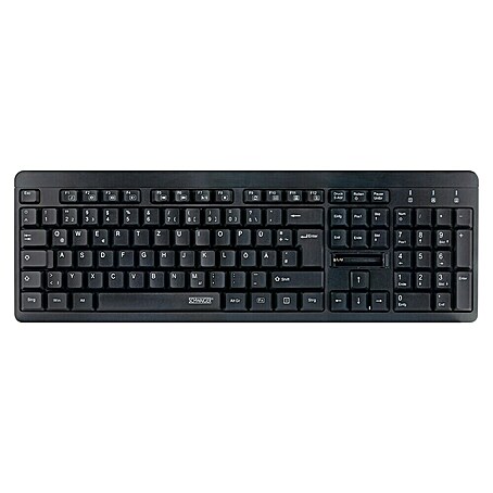 Schwaiger Funk-Tastatur (L x B x H: 14,1 x 43,9 x 2,3 cm, Passend für: Windows® 2000/ XP/ Vista/ Windows® 7/ Windows® 8/ Windows® 10, Schwarz)