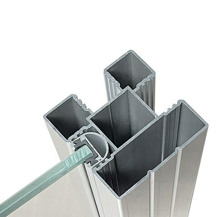 T & J Steckzaun RUDE-Systemglas Universalleisten (175 cm x 20 mm, Silber) | BAUHAUS