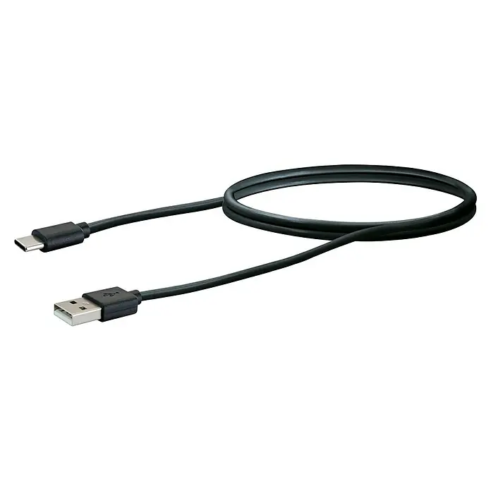 Schwaiger Ladestation Qi - Schwarz, 10 W - Schwarzes USB-C auf USB-A Kabel für schnelles Aufladen und Datenübertragung. Ideal für Smartphones und Tablets.