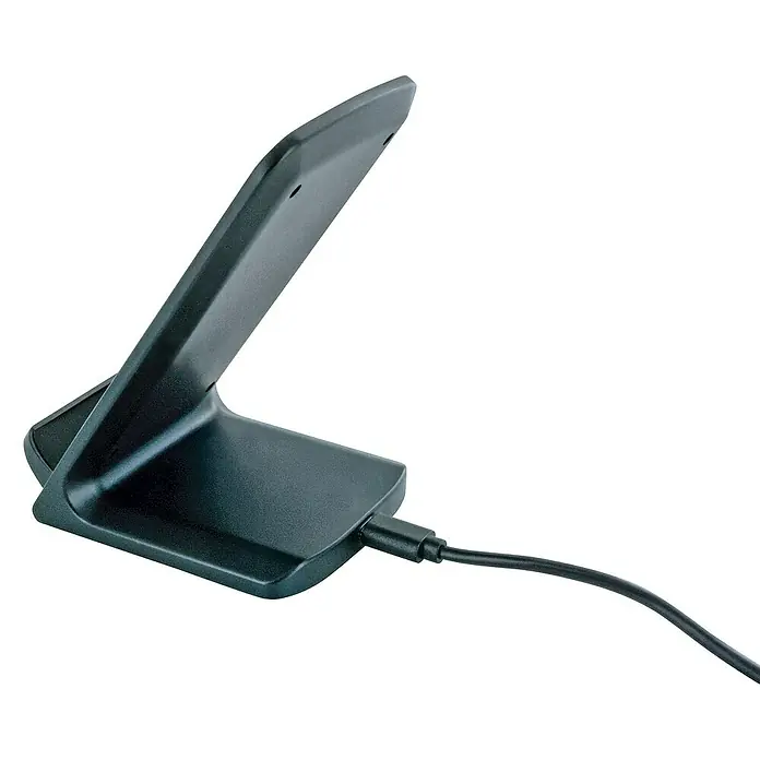 Schwaiger Ladestation Qi - Schwarz, 10 W - Eine kabellose Ladestation in elegantem Schwarz. Das Gerät bietet eine stilvolle Möglichkeit, kompatible Geräte aufzuladen.