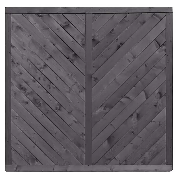 T & J Sichtschutzelement Nightline Schräg180 x 180 cm, Holz, Dunkelgrau