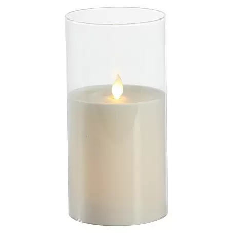 Flower Power LED-Kerze im Glas