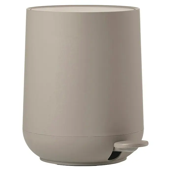 Zone Denmark Nova One Kosmetikeimer - 3 l, Kunststoff, Taupe - Ein beiger Treteimer mit einem runden Deckel und einem Fußpedal zur einfachen Bedienung. Ideal für Badezimmer oder Küche.