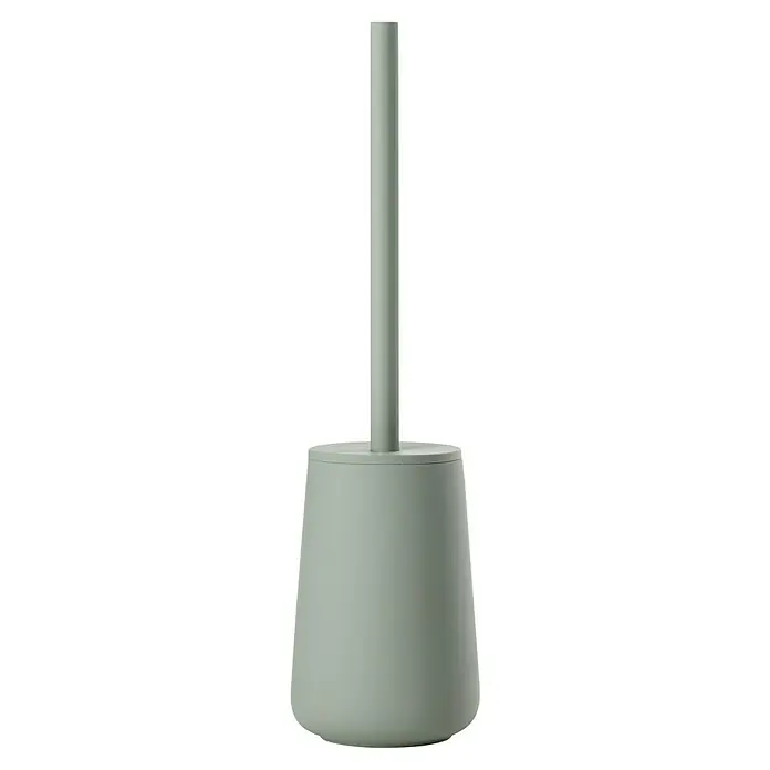 Zone Denmark Nova One WC-Bürstengarnitur - ABS-Kunststoff, Matcha Green - Nahaufnahme einer hellgrünen Toilettenbürste mit Halter, die ein stilvolles und hygienisches Badezimmeraccessoire darstellt.