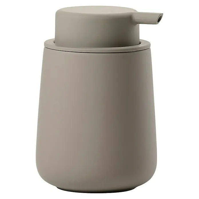 Zone Denmark Nova One Seifenspender - ABS-Kunststoff, Taupe - Nahaufnahme eines beigen Seifenspenders mit schlichtem, modernem Design, ideal für Badezimmer und Küche.