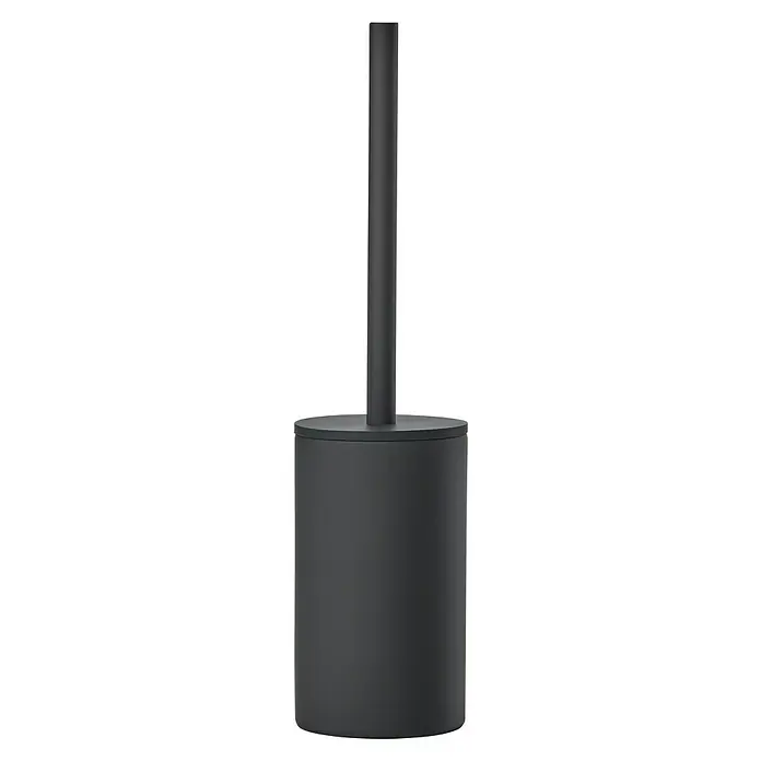 Zone Denmark Karma WC-Bürstengarnitur - ABS-Kunststoff, Black - Das moderne Design des Abfallbehälters mit seinem schlanken zylindrischen Korpus und dem schmalen, aufrechten Stiel ist ein Blickfang.