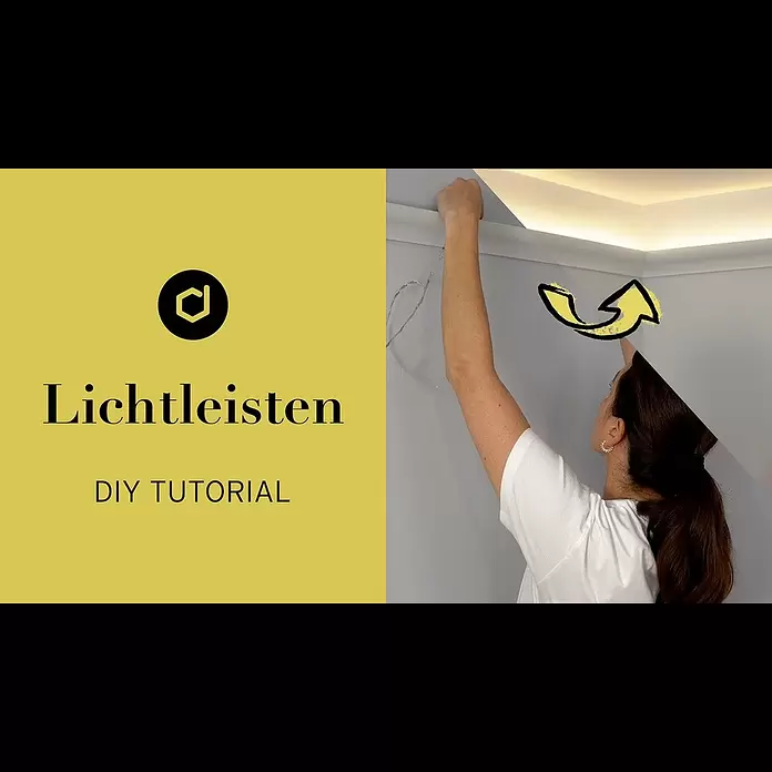 Nmc Decoflair Zierprofil CL11 - L x B x H: 2 m x 33 mm x 50 mm, Hochverdichtetes extrudiertes Polymer (HDPS) - Lichtleisten schnell & einfach anbringen! DIY Tutorial von decoflair