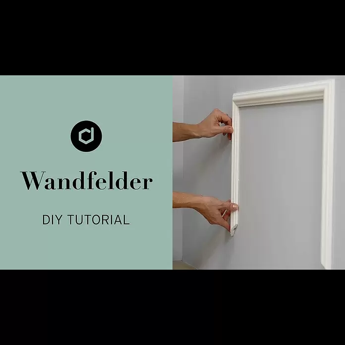 Nmc Decoflair Zierprofil CL1 - 2 x 39 cm, 2 x 59 cm, Hochverdichtetes extrudiertes Polymer (HDPS) - Wandfelder schnell & einfach anbringen! DIY Tutorial von decoflair
