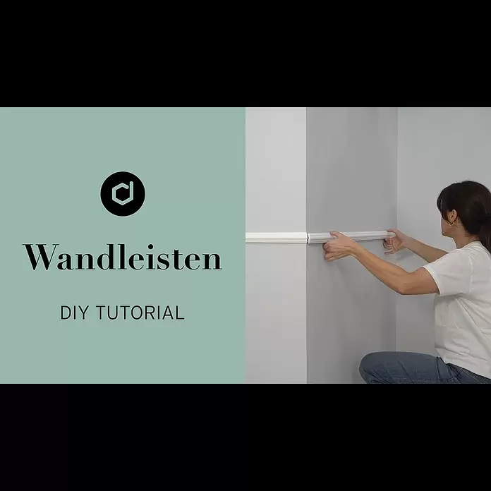 Nmc Decoflair Zierprofil Wandleiste CO3 - 2 m x 22 mm x 75 mm, Hochverdichtetes extrudiertes Polymer (HDPS) - Wandleisten schnell & einfach anbringen! DIY Tutorial von decoflair