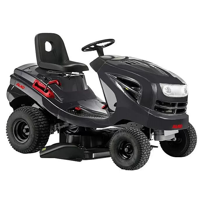 AL-KO Comfort Rasentraktor 18-111.4 HDS-A V2 - 568 cm³, Schnittbreite: 110 cm - Anthrazitfarbener Aufsitzmäher mit roten Bedienhebeln und robusten Reifen, für effiziente Gartenpflege.