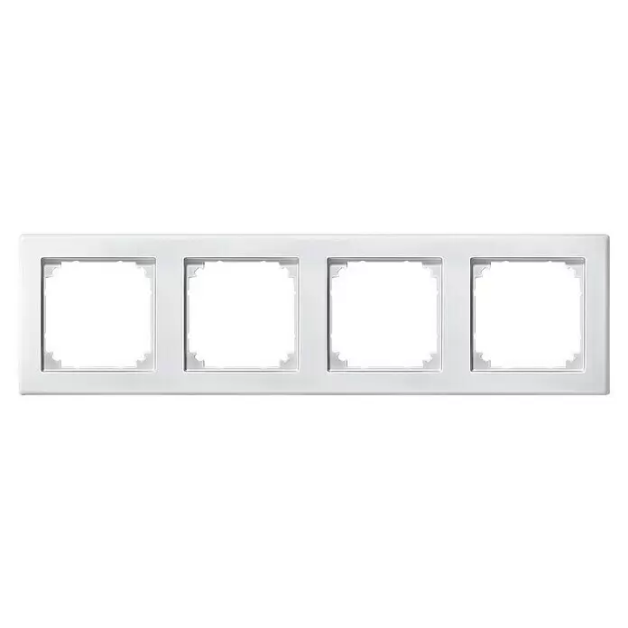 Merten M-SMART Abdeckrahmen 484419 - Polarweiß matt, 4-fach, Kunststoff - Weißer Vierfachrahmen für elektrische Schalter oder Steckdosen.