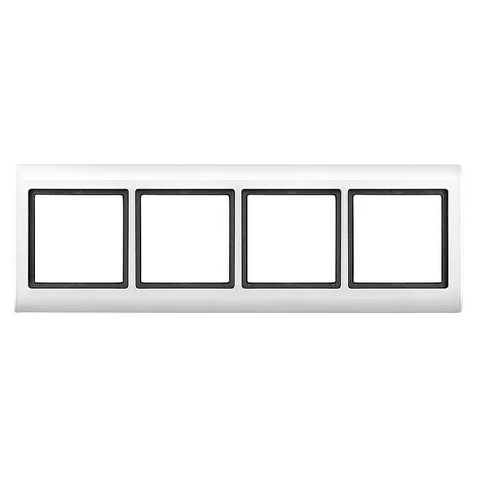 Merten Aquadesign Abdeckrahmen 400419 - Polarweiß, 4-fach, Kunststoff - Weißer Vierfachrahmen für elektrische Schalter oder Module.