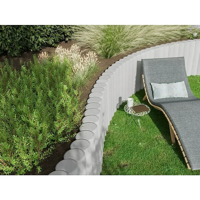 Diephaus Rundpalisade - Ø x H: 20 x 120 cm, Grau, Beton - Gartengestaltung mit Rasenbegrenzung aus Beton-Rundsteinen. Die Steine schaffen eine saubere und stilvolle Trennung zwischen Rasen und Bepflanzung.