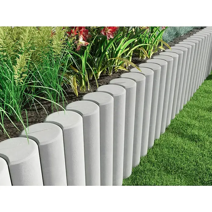 Diephaus Rundpalisade - Ø x H: 20 x 120 cm, Grau, Beton - Attraktive Gartenumrandung mit Beton-Rollbordsteinen, die Beete sauber abgrenzen und dem Garten Struktur verleihen.