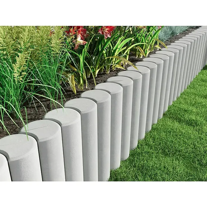 Diephaus Rundpalisade - Ø x H: 20 x 100 cm, Grau, Beton - Gartengestaltung mit Rasenkantensteinen: Eine stilvolle und praktische Lösung für Ihren Garten, die Beete und Rasenflächen trennt.
