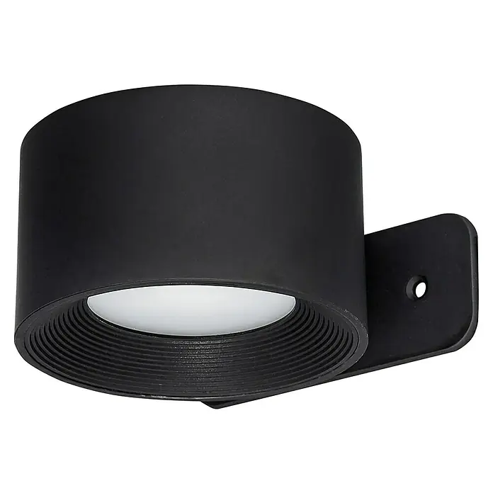 Lavida Akku-Wandleuchte Novara - L x B x H: 9,25 x 7,6 x 4,5 cm, 2 W, Schwarz, Mehrfarbig, Rund - Schwarze Wandleuchte mit zylindrischem Design und LED-Beleuchtung für eine moderne und stilvolle Atmosphäre.
