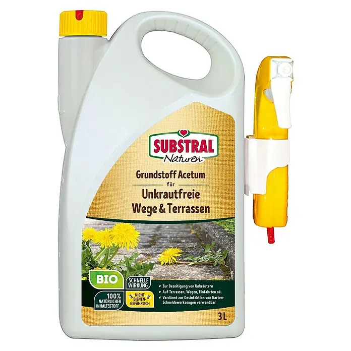 Substral Naturen Grundstoff - 3 l, Sprühflasche - Substral Naturen Grundstoff Acetum: Unkrautfreie Wege & Terrassen mit natürlichem Inhaltsstoff für eine schnelle Wirkung.