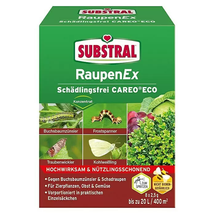 Substral Schädlingsfrei Careo Eco RaupenEx - Gesamtstückzahl: 8 Stk. - Substral RaupenEx Schädlingsfrei CAREO® ECO Konzentrat, bienenfreundlich für Zier-, Obst- und Gemüsepflanzen.