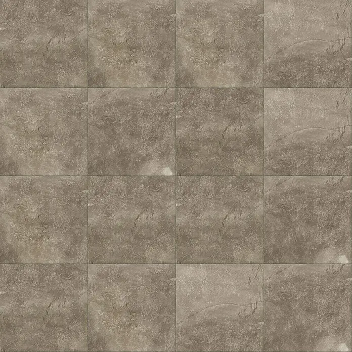 Feinsteinzeugfliese Geo Brown - 60 x 60 cm, Braun, Schimmernd - Detailaufnahme von Bodenfliesen in Steinoptik, die ein rustikales und elegantes Ambiente vermitteln. Ideal für moderne Wohnräume.