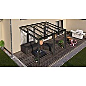 Gardendreams Terrassenüberdachung Legend Sonderedition (B x T: 400 x 300 cm, Anthrazitgrau Struktur, Verbundsicherheitsglas (VSG), Klar) | BAUHAUS