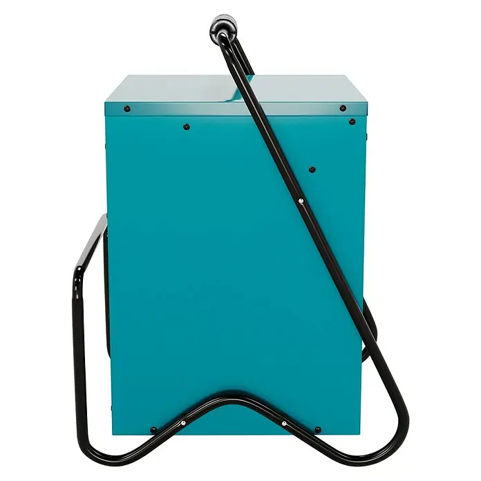 Voltomat HEATING Bauheizer - 15.000 W, Nennspannung: 400 V, Blau, IP24 - Ansicht eines blauen Luftentfeuchters mit schwarzem Rahmen und Griff, ideal zur Reduzierung der Luftfeuchtigkeit in Räumen.