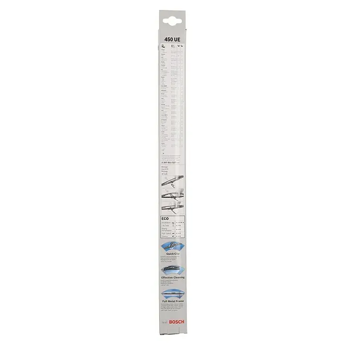 Bosch Scheibenwischer ECO - 450 UE, Anzahl: 1 Stk. - Bosch 450 UE Scheibenwischer: Zuverlässige Reinigung, langlebige Metallkonstruktion & einfacher Quick-Clip für problemlose Montage am Fahrzeug.