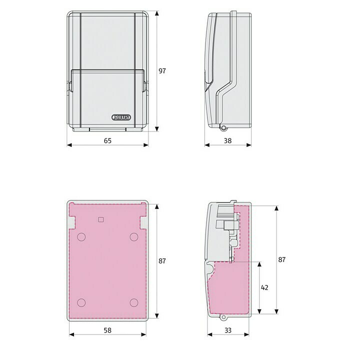 Abus Schlüsselbox Key Garage 727Geeignet für: Bis zu 8 Schlüssel, L x B x H: 38 x 62 x 95 mm, Ohne Bügel Unknown