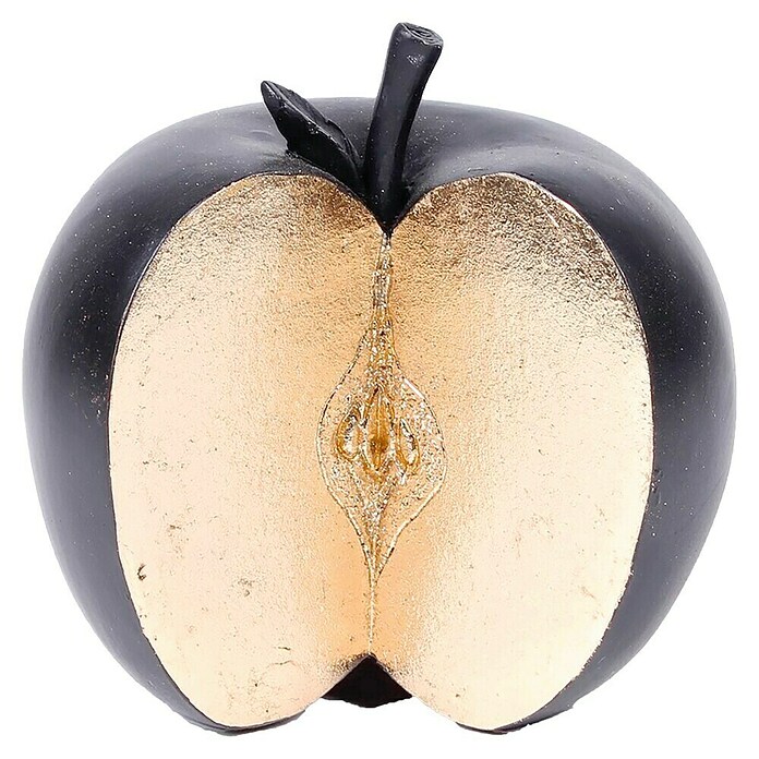 Dekofigur (Apfel, 13 x 11 x 13 cm, Schwarz/Gold) | BAUHAUS