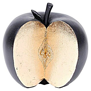 Dekofigur (Apfel, 13 x 11 x 13 cm, Schwarz/Gold)