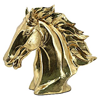 Dekofigur Pferdekopf (25 x 23 x 10 cm, Gold)