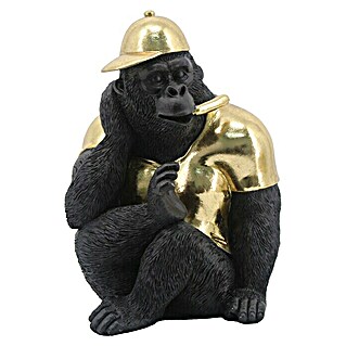 Dekofigur Cooler Affe (Höhe: 26 cm, Schwarz/Gold)
