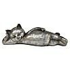 Dekofigur Katze liegend (7 x 21 cm, Silber) | BAUHAUS