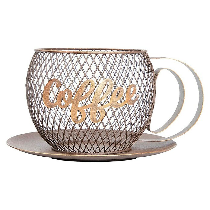Dekofigur Kapselhalter Becher (23 x 19,5 x 14 cm, Braun/Gold) | BAUHAUS