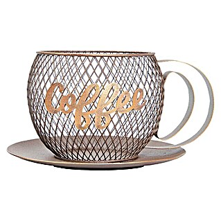 Dekofigur Kapselhalter Becher (23 x 19,5 x 14 cm, Braun/Gold)