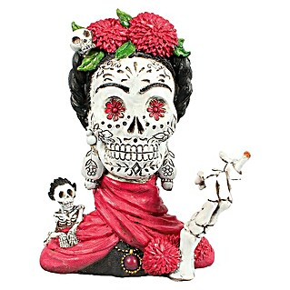 Dekofigur Miss Totenkopf (Pink/Weiß/Schwarz, Höhe: 25,5 cm)