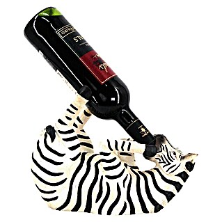 Flaschenhalter Zebra (L x B x H: 28,5 x 11 x 21,5 cm, Weiß/Schwarz)