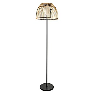 BAUHAUS Lámpara de pie solar Bamboo (L x An x Al: 40 x 40 x 150 cm, Color del marco: Negro/Beige, Blanco cálido, 3 W, IP54)