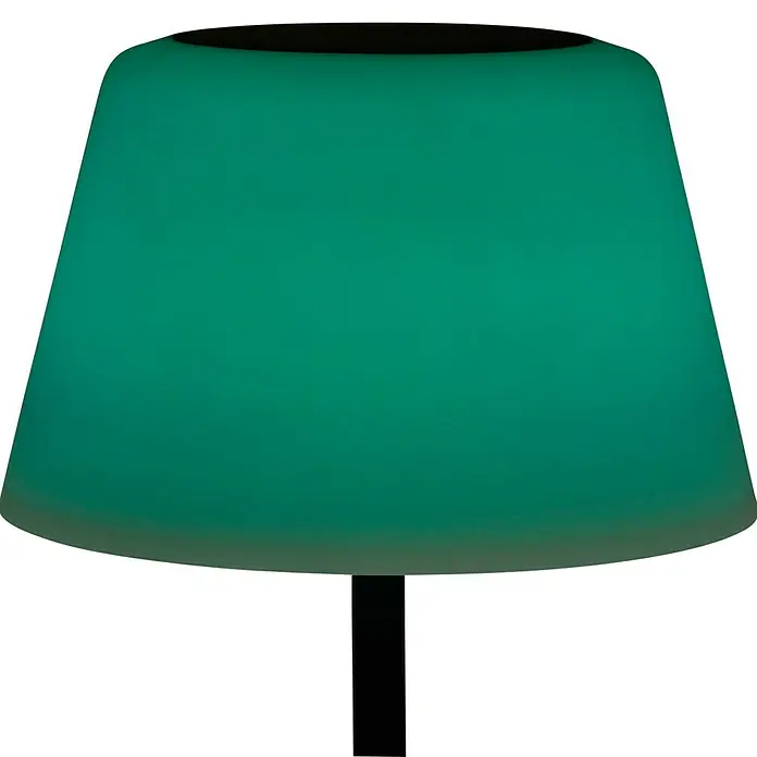 BAUHAUS Solar-Stehleuchte - 5,8 W, L x B x H: 27,5 x 27,5 x 105,5 cm, Schwarz/Weiß, IP44 - Grüne Tischlampe mit einem modernen Design und einem schwarzen Sockel, ideal für eine stilvolle Beleuchtung.